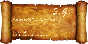 Seszták Géza névjegykártya